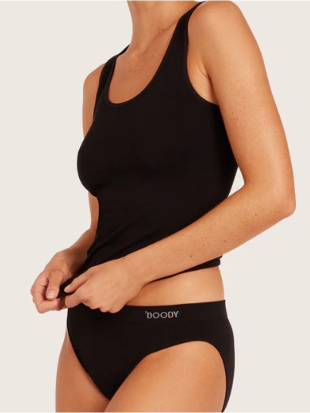 BOODY Black Classic Tank Top Sleeves Size Large